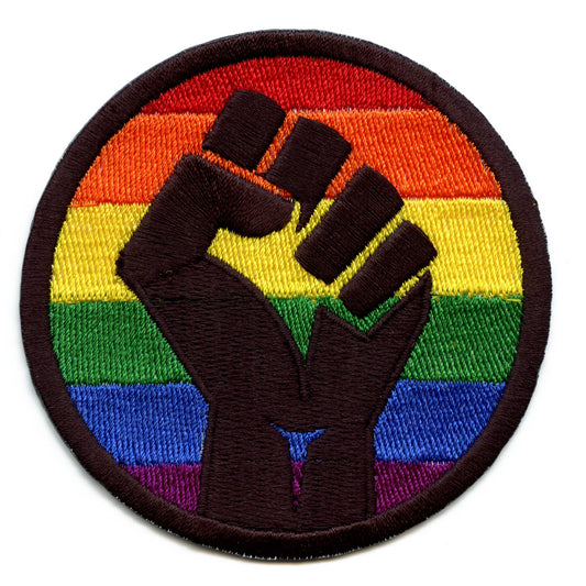 BLM Rainbow Pride Fist Patch LGBTQ+ Embroidered Iron On 