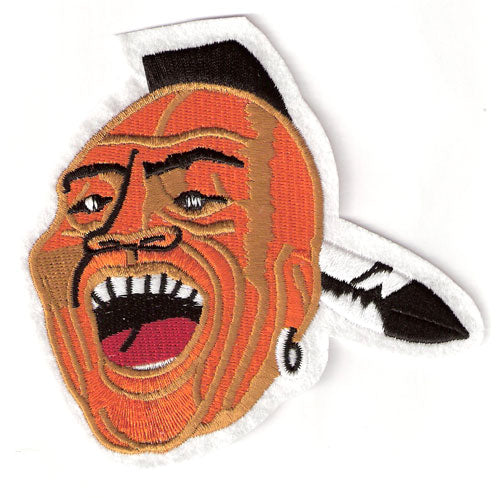 Milwaukee (Atlanta) Braves Screaming Face Jersey Sleeve Patch (Chief Knockahomer) 