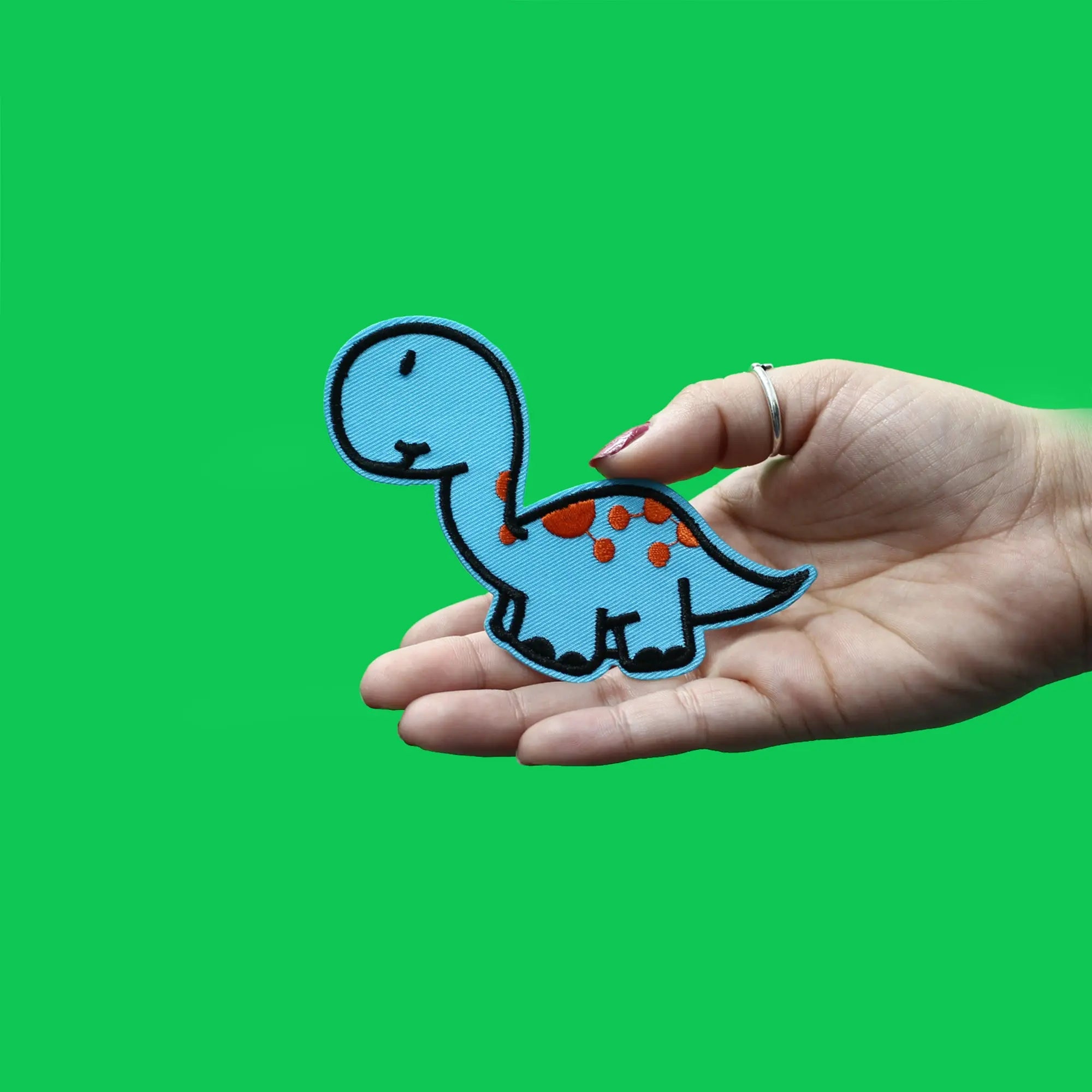 Baby Brontosaurus Dinosaur Embroidered Iron on Patch 