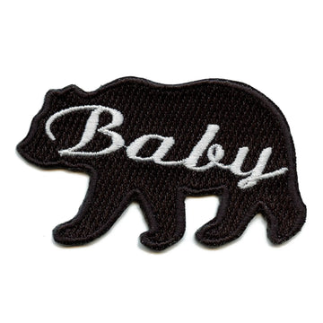 Baby Bear Patch Family Silhouette Embroidered Iron On 