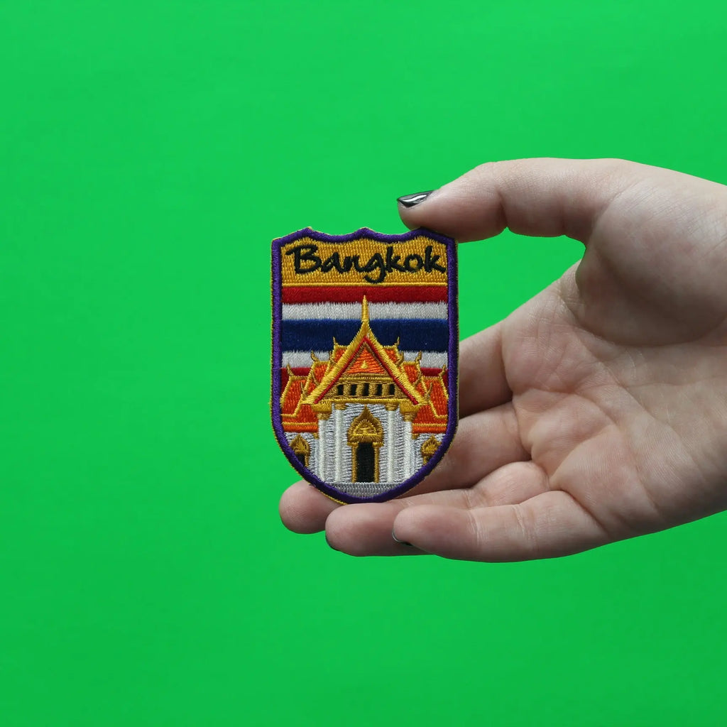Bangkok Thailand Shield Embroidered Iron On Patch
