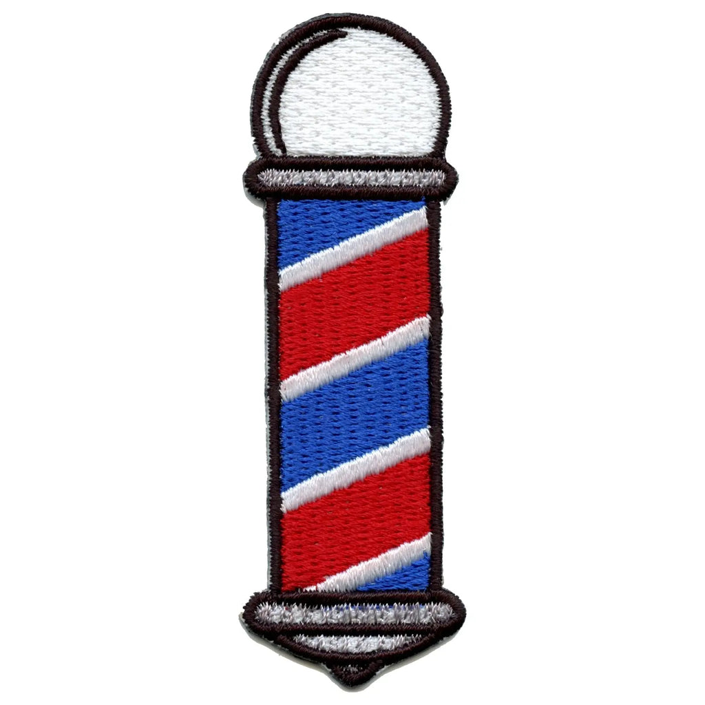 Barber Shop Pole Emoji Embroidered Iron On Patch