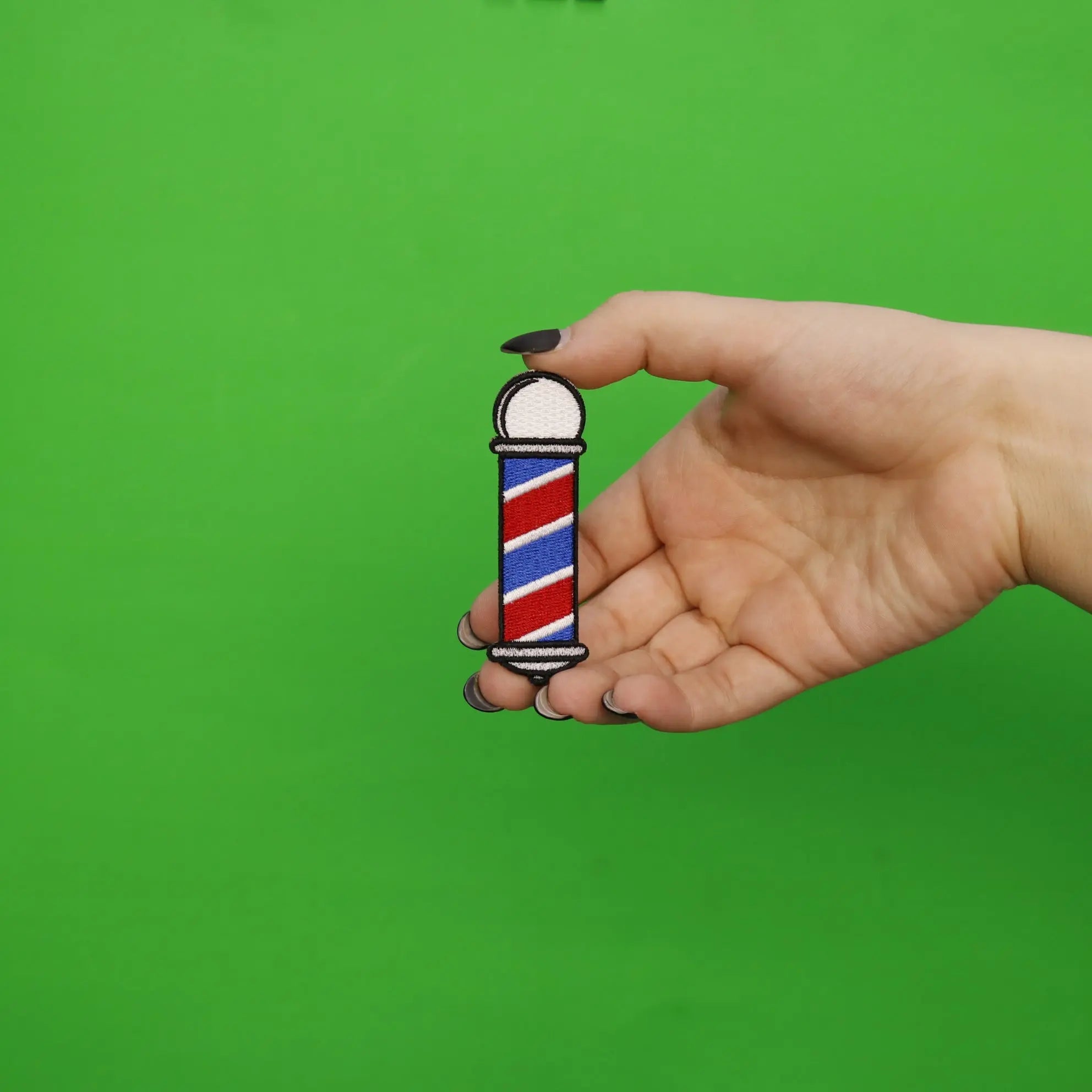 Barber Shop Pole Emoji Embroidered Iron On Patch