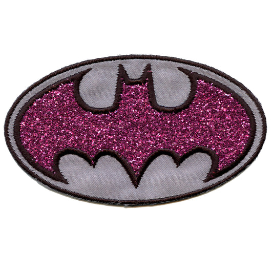 DC Comics Batgirl Glitter Logo Embroidered Iron On Applique Patch - Small 