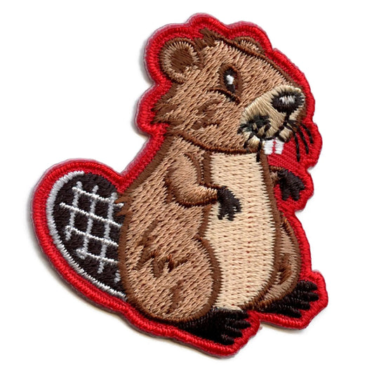 Beaver Iron On Embroidered Patch 