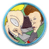 Official Beavis And Butt-Head Round Logo Embroidered Iron On Foto Patch 
