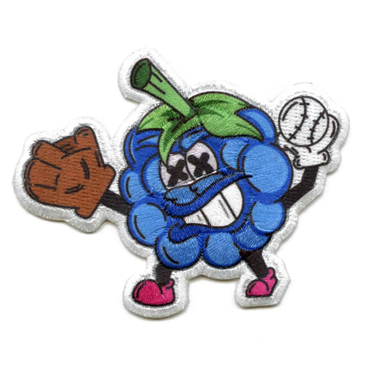 Blue Raspberry Bubblegum Hat Patch Baseball Flavor Embroidered Iron On