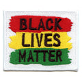 Black Lives Matter Paint Splash Pan-African Colors Embroidered Iron On Patch