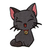 Akudama Drive Black Cat Patch Eyes Close Embroidered Iron On 
