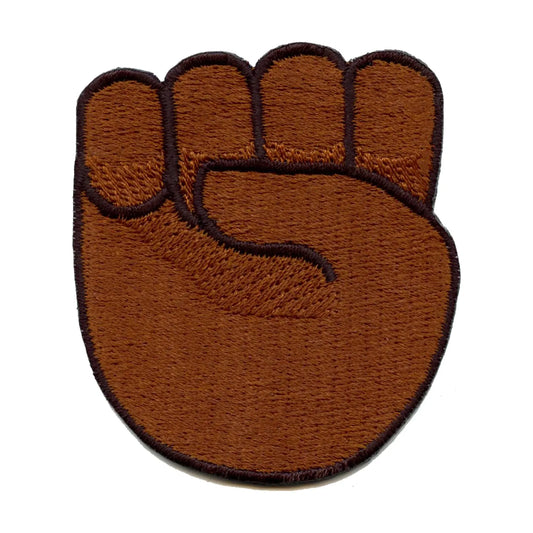 Black Emoji Fist Embroidered Iron On Patch 