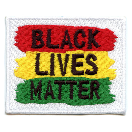 Black Lives Matter Paint Splash Pan-African Colors Embroidered Iron On Patch 