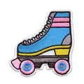 Blue & Pink Roller Skate Embroidered Iron On Patch