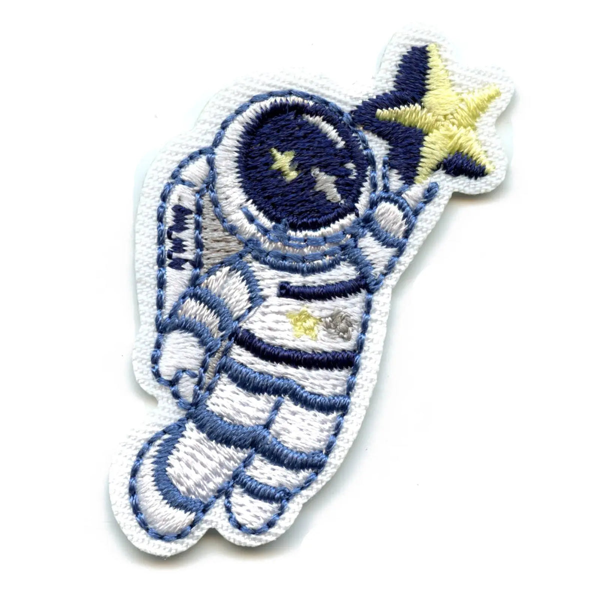 Small Blue Astronaut Holding A Star Embroidered Iron On Patch – Patch ...