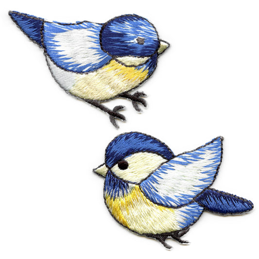 Blue Birds Combo Embroidered Iron On Patches 