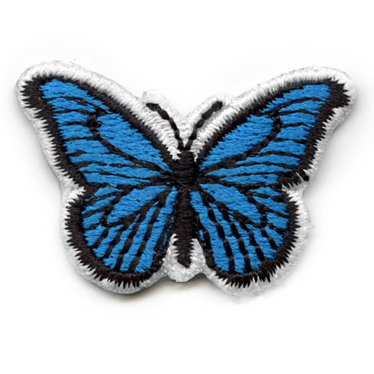 Blue Butterfly Hat Patch Embroidered Iron On 