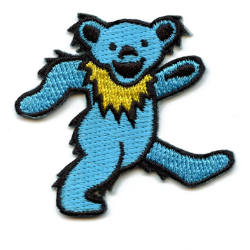 Grateful Dead Patch Bear Blue Embroidered Iron On Small 
