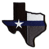 Blue Police Stripe Patch Texas State Support Embroidered Iron On 