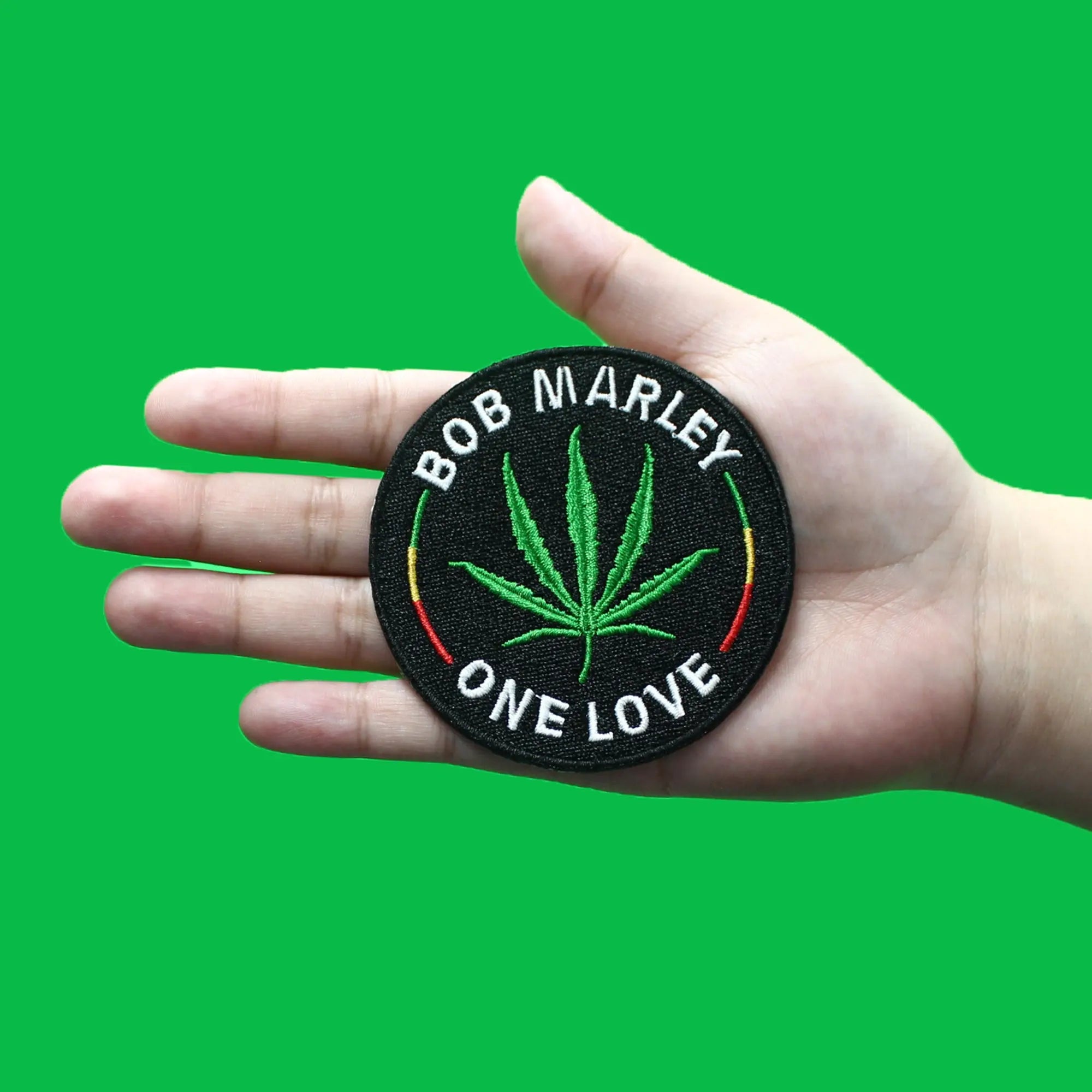 thumbnail image 2 of Bob Marley One Love Iron-On Patch – Embroidered Cloth Badge For Clothing 2 of 3