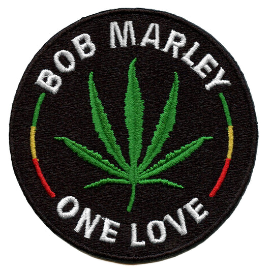 Bob Marley One Love Pot Leaf Patch Rasta Reggae Artist Embroidered Iron On