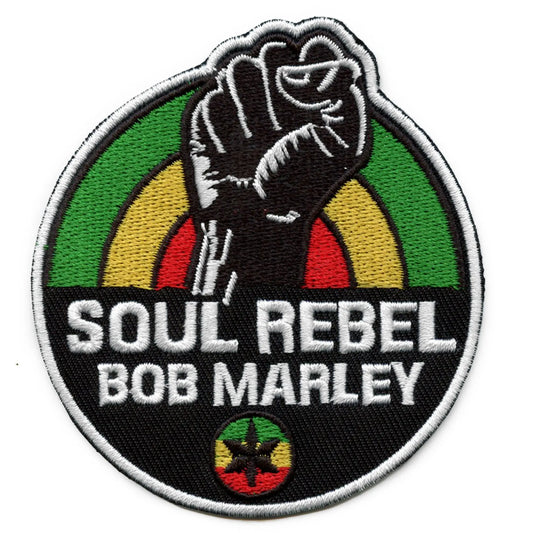 Bob Marley Soul Rebel Fist Patch Jamaican Reggae Artist Embroidered Iron On