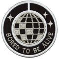 Bored To Be Alive Disco Ball Round Embroidered Iron On Patch 
