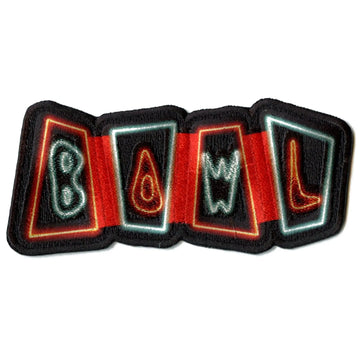 Bowling Alley Neon Sign Patch Retro Games Hobby Embroidered Iron On