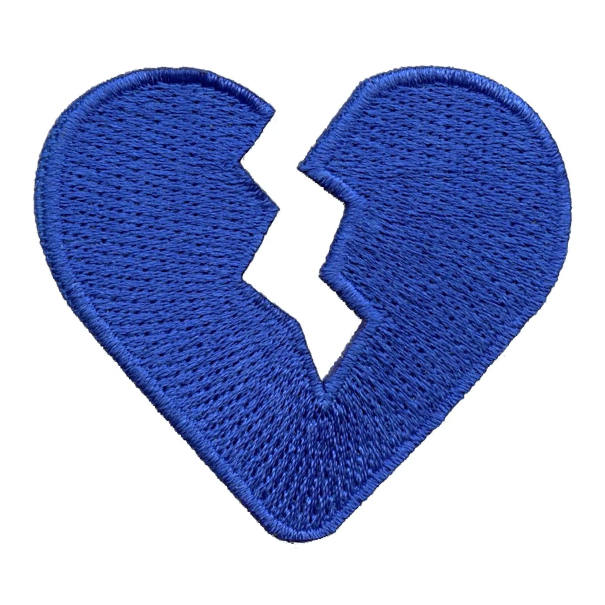 Small Broken Heart Embroidered Iron On Patch 