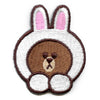 Line Friends Bear Brown Patch Bunny Hat Embroidered Iron On 