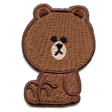Line Friends Bear Brown Full Body Embroidered Iron On Patch 