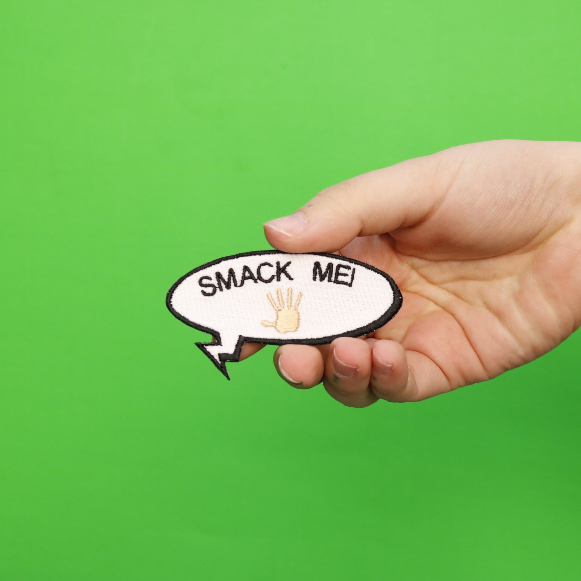 Smack Me Word Bubble Embroidered Iron On Patch 