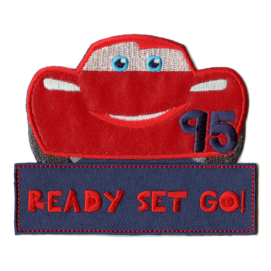Disney Cars Lightning McQueen Ready Set Go Embroidered Applique Patch 