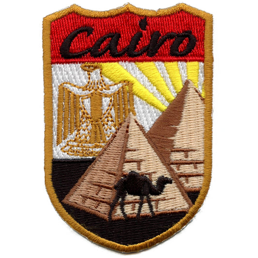 Cairo Egypt Shield Embroidered Iron On Patch 