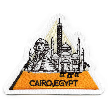 Cairo Egypt Pyramid Patch Temple Statues Desert Embroidered Iron On