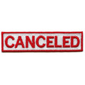 Canceled Red And White Box Logo Embroidered Iron On Patch