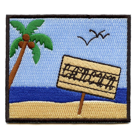 On A Beach In Cancun Sign Embroidered Iron On Patch 