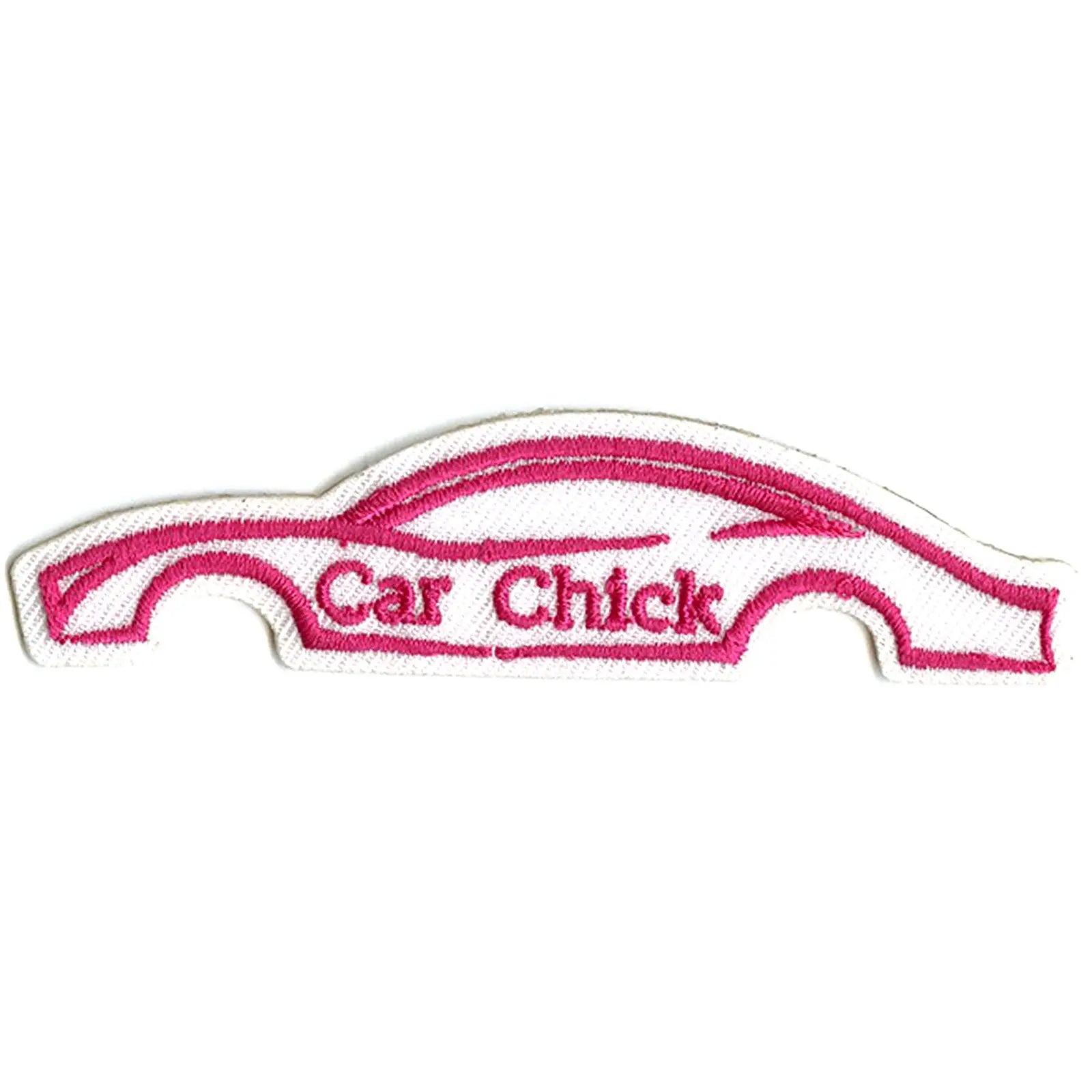 Car Chick Pink Auto Embroidered Iron On Patch 