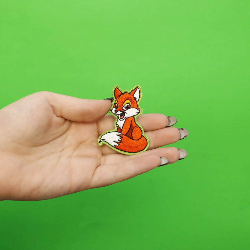 Cartoon Orange Fox Full Body Embroidered Iron On Patch 