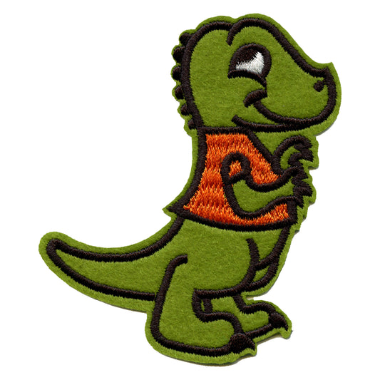 Cartoon T-Rex in T-Shirt Dinosaur Embroidered Iron on Patch 