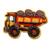 Yellow Dump Truck With Rocks Emoji Embroidered Iron On Patch 