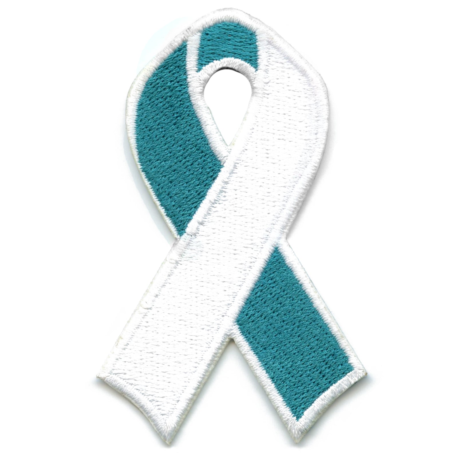 Blue awareness ribbon with trail on white background, Dark blue
