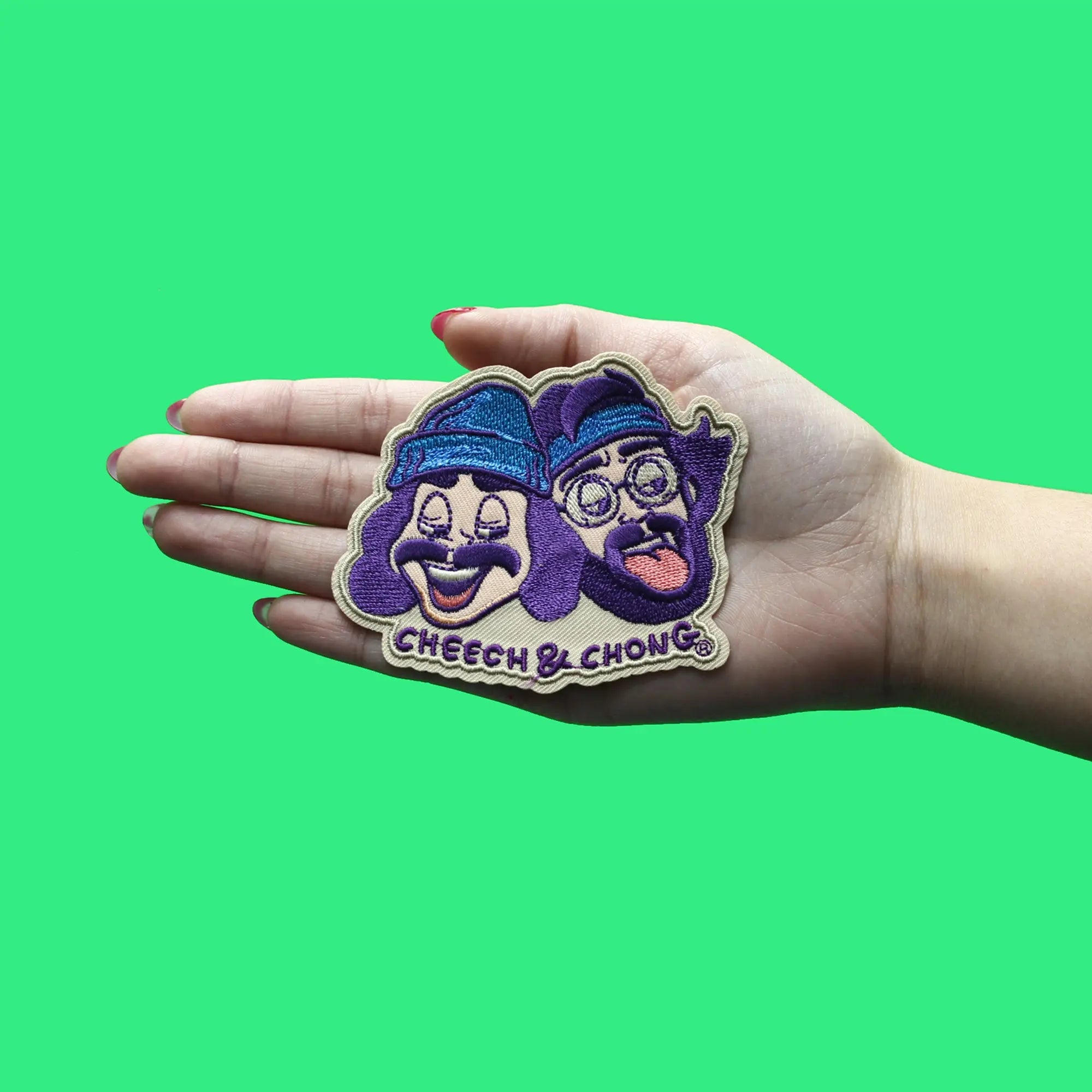 Cheech & Chong Head Shot Patch Hippy Stoner Comedians Embroidered Iron On