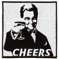 Cheers with Martini Meme Iron On Embroidered Patch