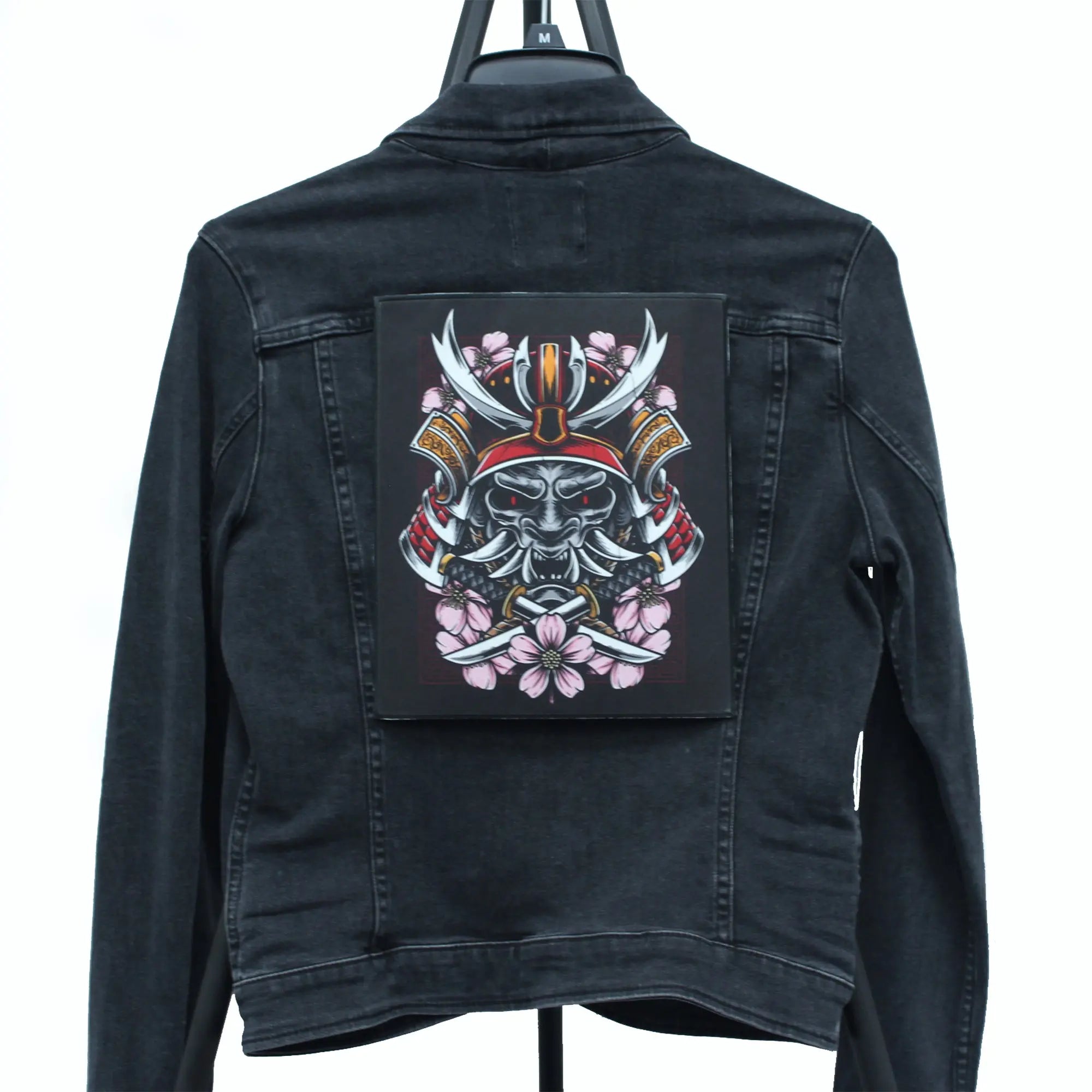 Cherry Blossom Demon Samurai Patch Back FotoPatch XL Embroidered Iron On