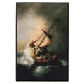 Christ In The Storm Patch Rembrandt Painting XL Embroidered Iron On