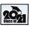 Class Of 2021 Script with Graduation Cap Embroidered Iron On Patch 