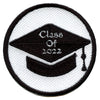 Class Of 2022 Script In Graduation Cap Round Embroidered Iron On Patch 