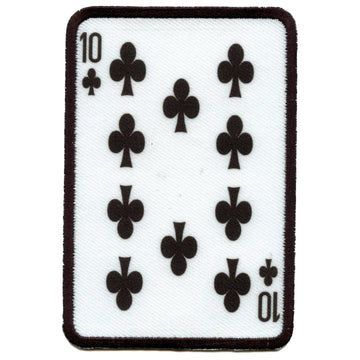 Ten Of Clubs Card FotoPatch Game Deck Embroidered Iron On 