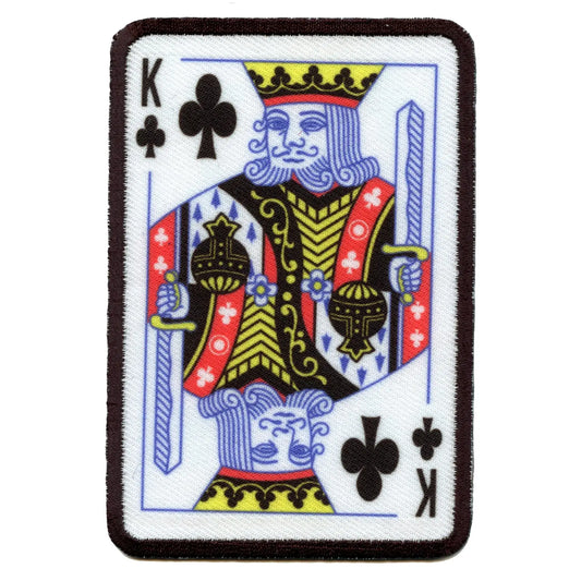 King Of Clubs Card FotoPatch Game Deck Embroidered Iron On 