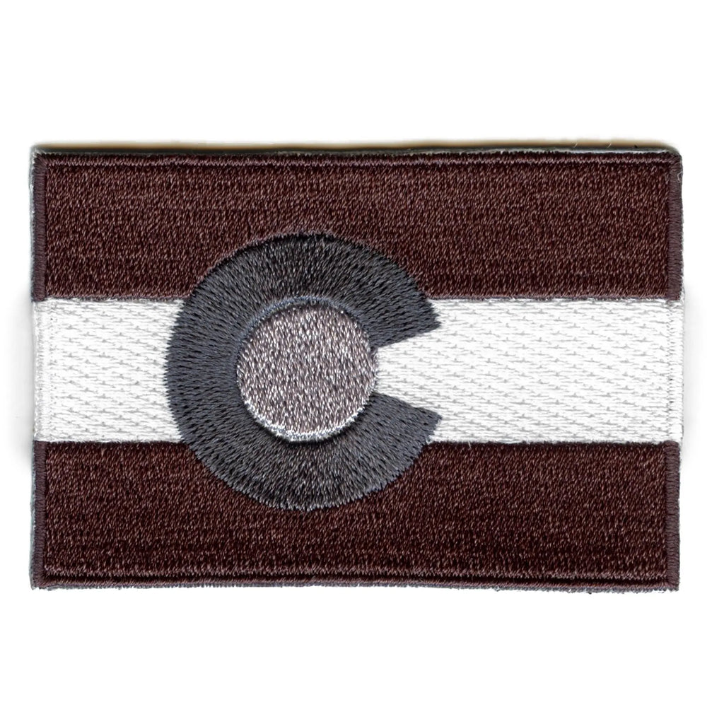Colorado State Flag Grayscale Embroidered Iron On Patch 