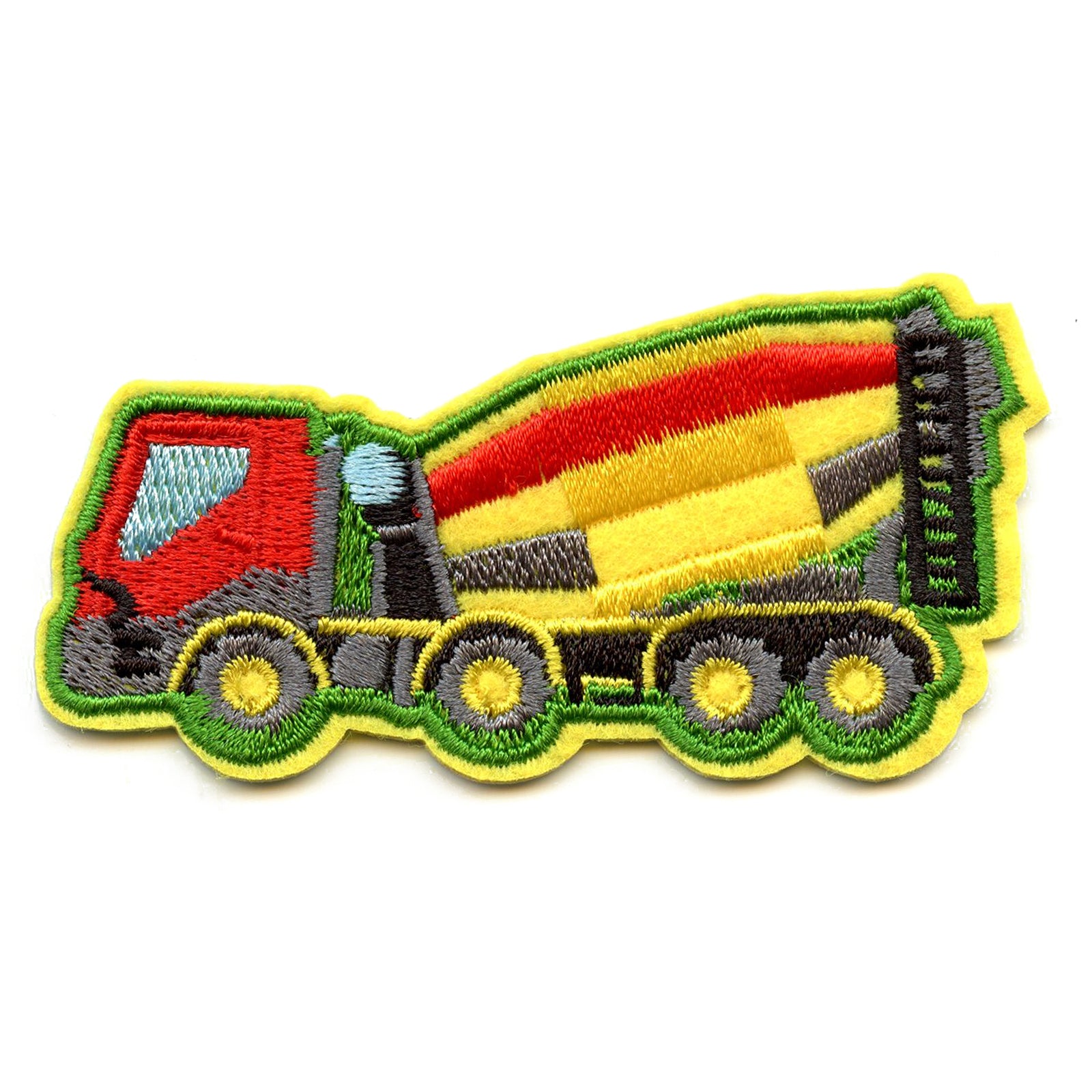 Concrete Mixer Truck Emoji Embroidered Iron On Patch 